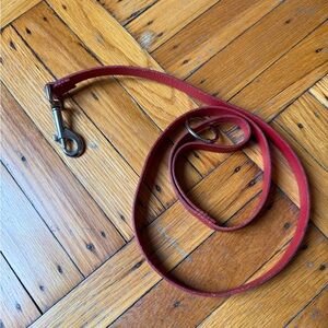 Handmade Leather Dog Leash Deep Red
